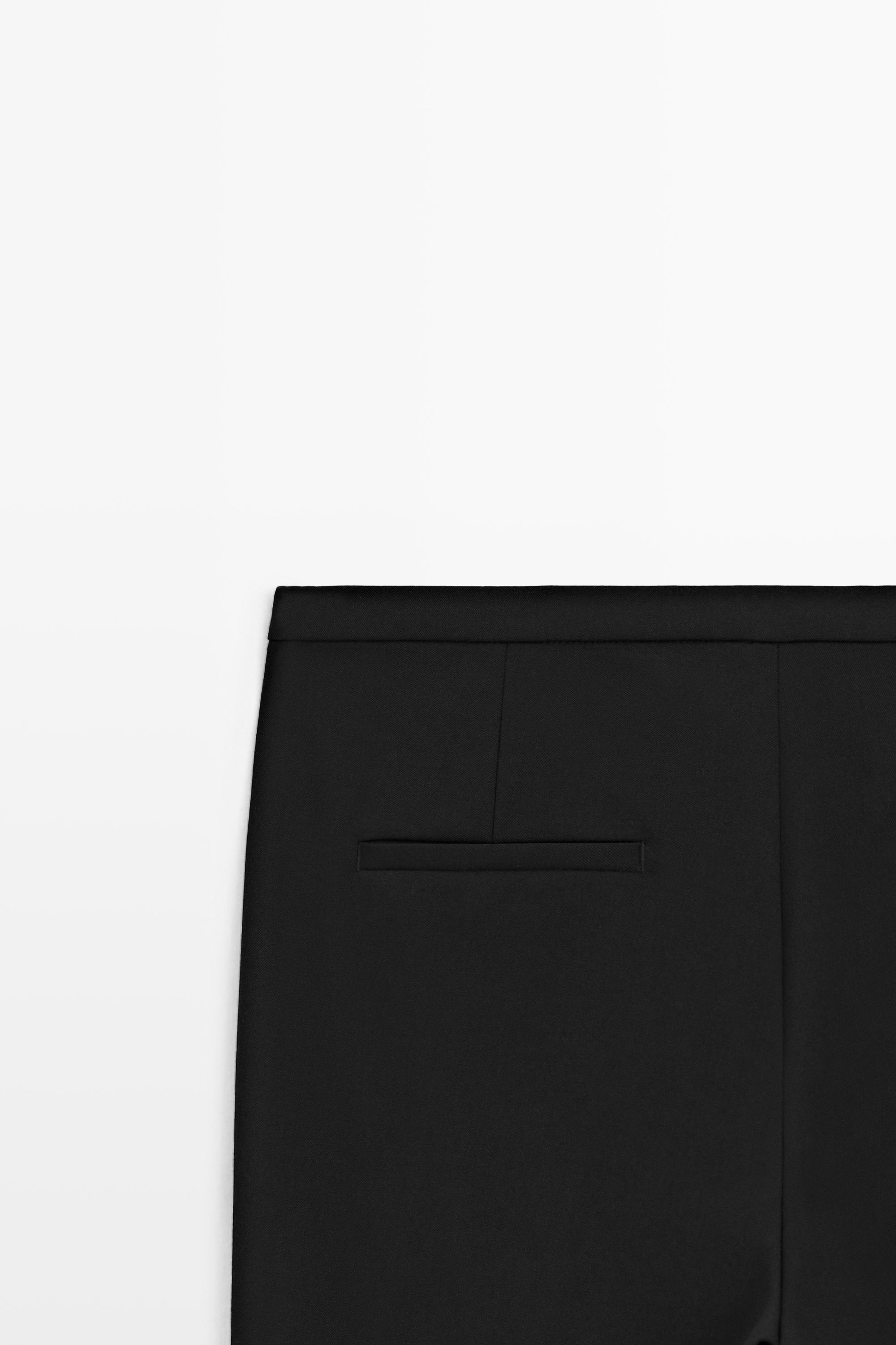 Pantalon taille fine en laine mélangée